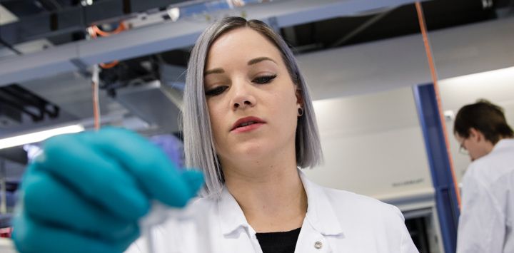 female technician working in a laboratory