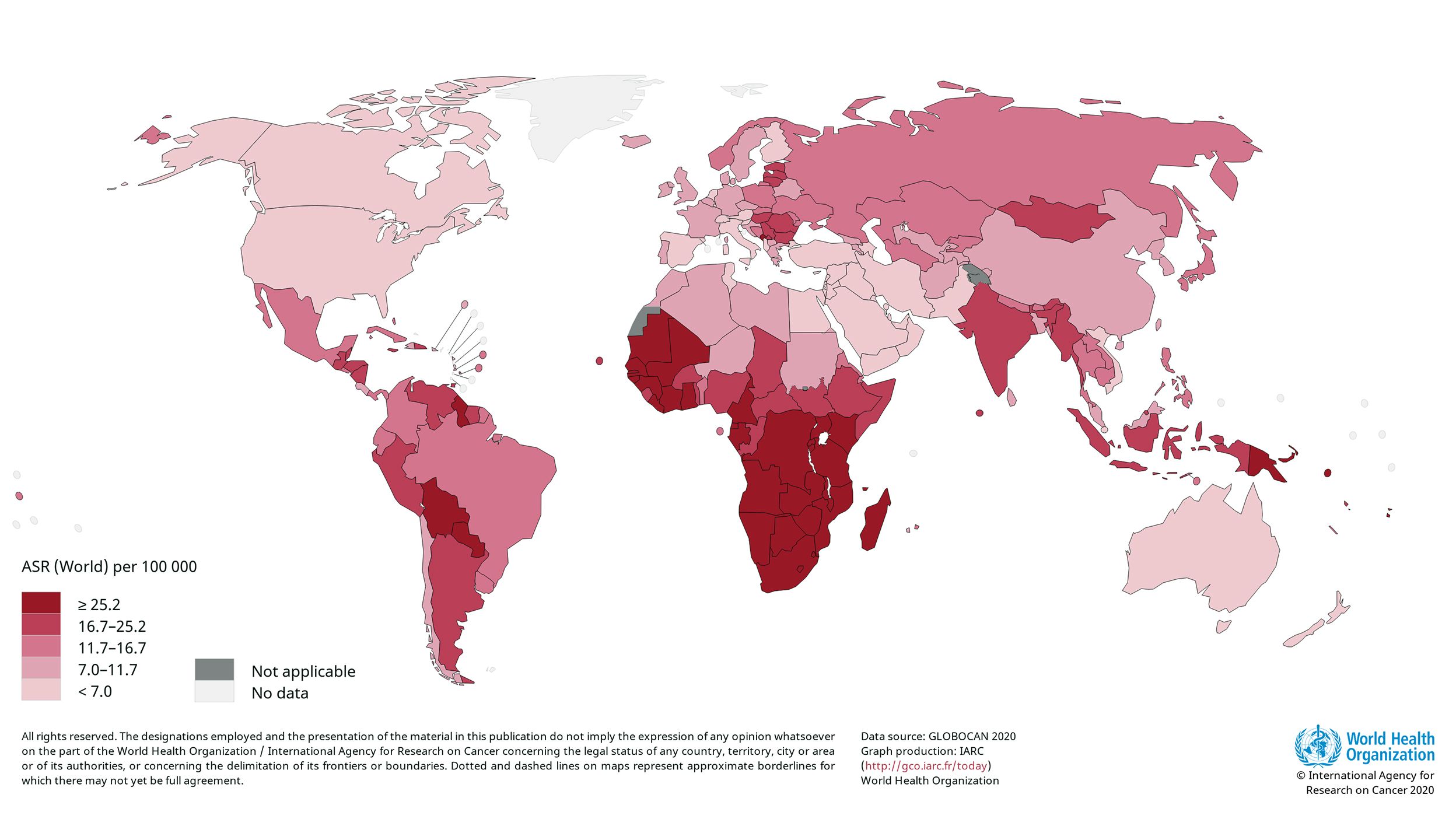 Estimated age-standardized incidence rates (World) in 2020
