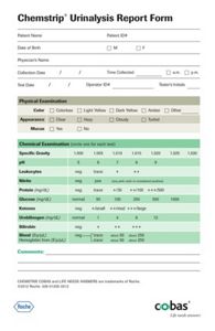 Chemstrip Urinalysis Report Form   Urinalysis Report Form 1 